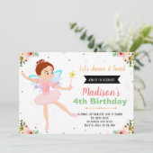Invitation à une fête de ballerine fée (Debout devant)