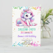 Invitation à une fête de ballerine licorne (Debout devant)