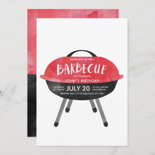Invitation à une fête de barbecue (Devant / Derrière)