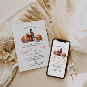 Invitation à une fête de barbecue patriotique du 4