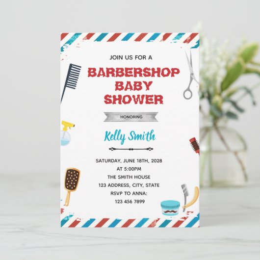 Invitation à une fête de barbier (Debout devant)