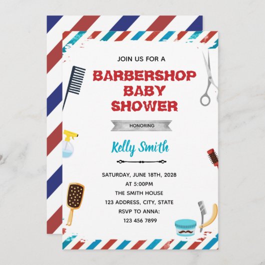 Invitation à une fête de barbier (Devant / Derrière)