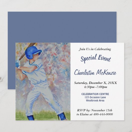 INVITATION À UNE FÊTE DE BASEBALL (Devant / Derrière)