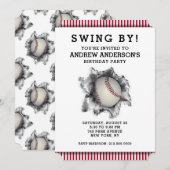 Invitation à une fête de baseball (Devant / Derrière)