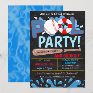 Invitation à une fête de baseball au bord de la pi