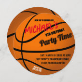 Invitation à une fête de basketball ronde (Devant / Derrière)