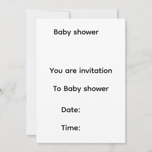 Invitation à une fête de bébé (Devant)