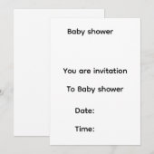 Invitation à une fête de bébé (Devant / Derrière)