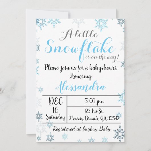 Invitation à une fête de bébé (Devant)