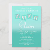 Invitation à une fête de bébé avec blocs BABY ombr (Devant)