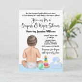 Invitation à une fête de bébé avec couche pour gar (Debout devant)
