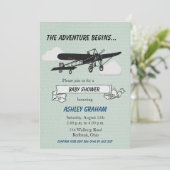 Invitation à une fête de bébé avion (Debout devant)