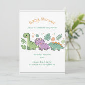 Invitation à une fête de bébé dinosaure pour garço (Debout devant)