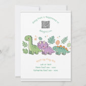 Invitation à une fête de bébé dinosaure pour garço (Dos)