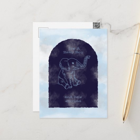 Invitation à une fête de bébé garçon (Devant/Arrière en situation)