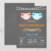 Invitation à une fête de bébé mignon avec des couc (Devant / Derrière)