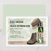 Invitation à une fête de bébé militaire (Devant / Derrière)