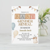Invitation à une fête de bébé neutre avec des bloc (Debout devant)