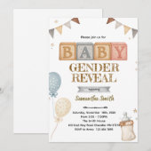 Invitation à une fête de bébé neutre avec des bloc (Devant / Derrière)
