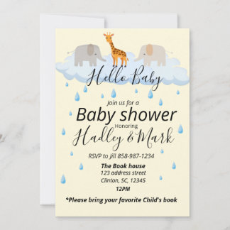 Invitation à une fête de bébé neutre pour le sexe