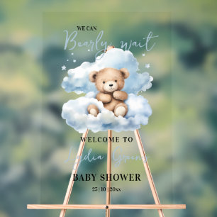 Invitation à une fête de bébé ourson en peluche, O