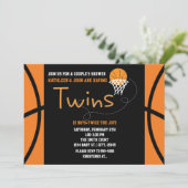 Invitation à une fête de bébé pour jumeaux de bask (Debout devant)