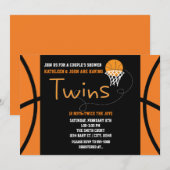 Invitation à une fête de bébé pour jumeaux de bask (Devant / Derrière)