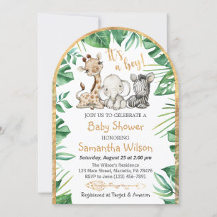Invitation à une fête de bébé Safari Wild C'est un