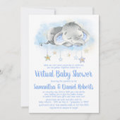 Invitation à une fête de bébé virtuelle pour garço (Devant)