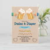 Invitation à une fête de bébés et couches pour mec (Debout devant)