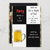 Invitation à une fête de bière amusante (Devant / Derrière)