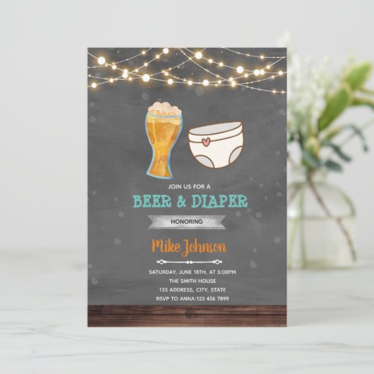 Invitation à une fête de bière et de couches (Debout devant)