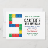 Invitation à une fête de blocs de construction pou (Devant)