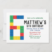 Invitation à une fête de blocs de construction pou (Devant)