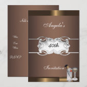 Invitation à une fête de boissons et de chocolat (Devant / Derrière)