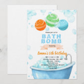 Invitation à une fête de bombes de bain (Devant / Derrière)