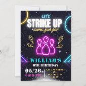 Invitation à une fête de bowling, garçon anniversa (Devant)