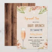 Invitation à une fête de brunch bohème voir et boi (Devant / Derrière)