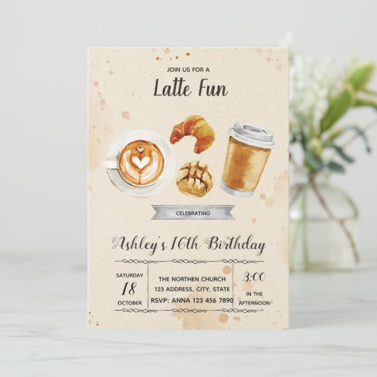 Invitation à une fête de brunch café (Debout devant)