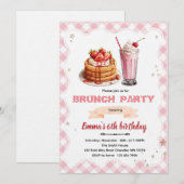 Invitation à une fête de brunch d'anniversaire (Devant / Derrière)