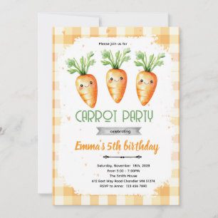 Invitation à une fête de carotte mignonne