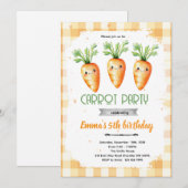 Invitation à une fête de carotte mignonne (Devant / Derrière)