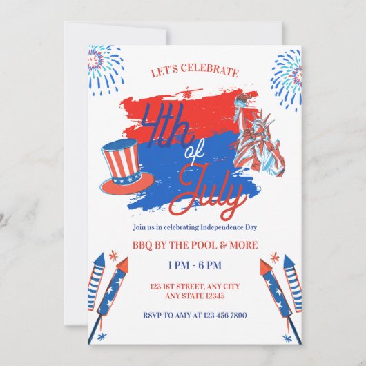 Invitation à une fête de célébration patriotique d (Devant)