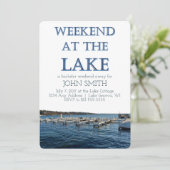 Invitation à une fête de célibataire au lac pour l (Debout devant)