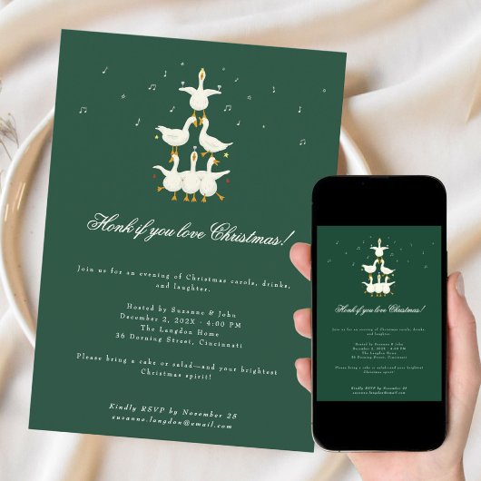 Invitation à une fête de chant de Noël avec un chœ
