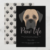 Invitation à une fête de chiot mignon patte de vie (Devant / Derrière)