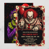 Invitation à une fête de cirque d'Halloween avec u (Devant / Derrière)