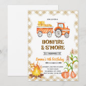 Invitation à une fête de citrouille avec feu de jo (Devant / Derrière)