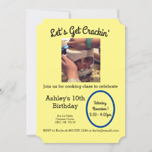 Invitation à une fête de classe de cuisine excepti