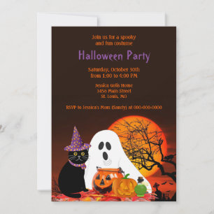 Invitation à une fête de costumes d'Halloween pour